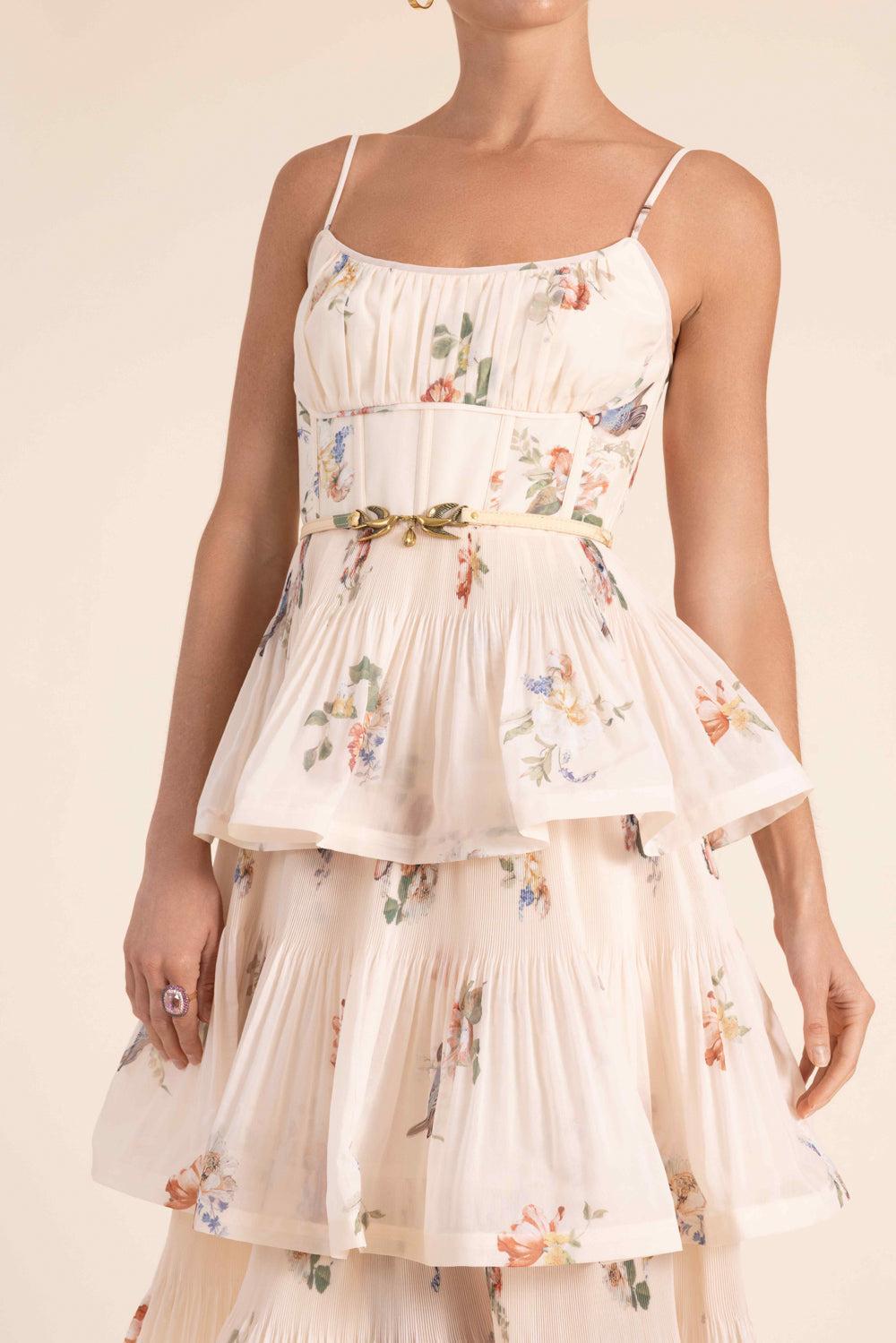 Pleated Tiered Midi Dress-NOVELTY-0-CLOTHINGDRESSCASUAL-ZIMMERMANN