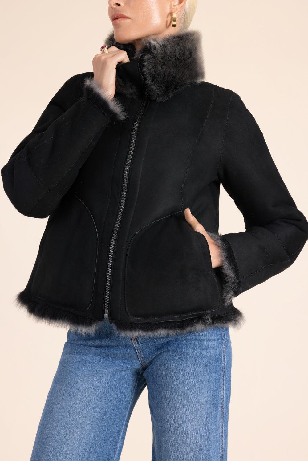 Hope Reversible Jacket-BLACK-XS-CLOTHINGCOATFUR-HISO