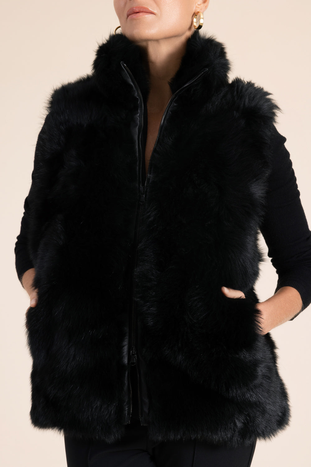 Funnel Neck Zip Vest