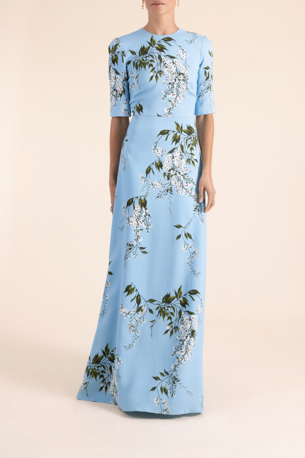 Short Sleeve Floral Gown