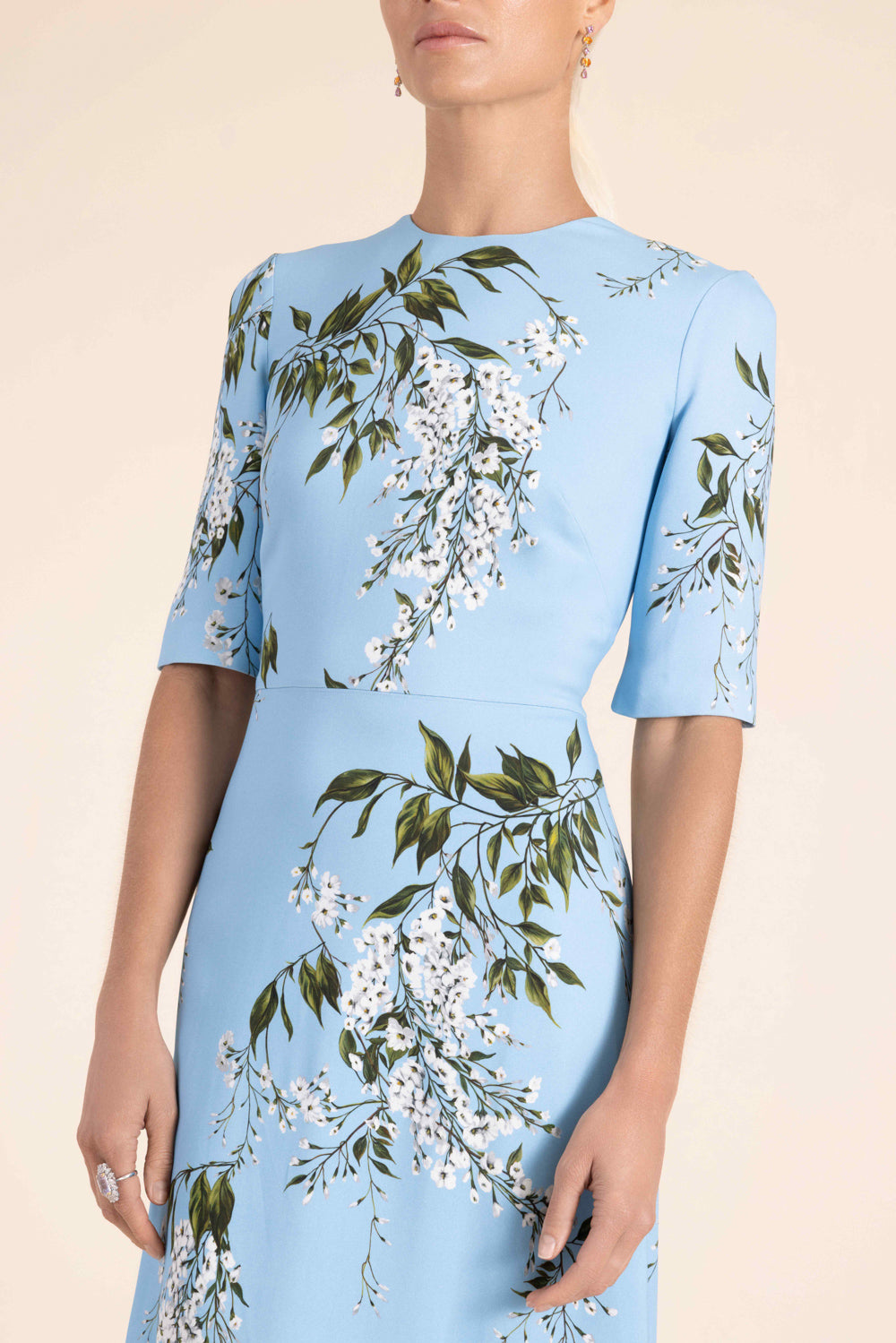 Short Sleeve Floral Gown