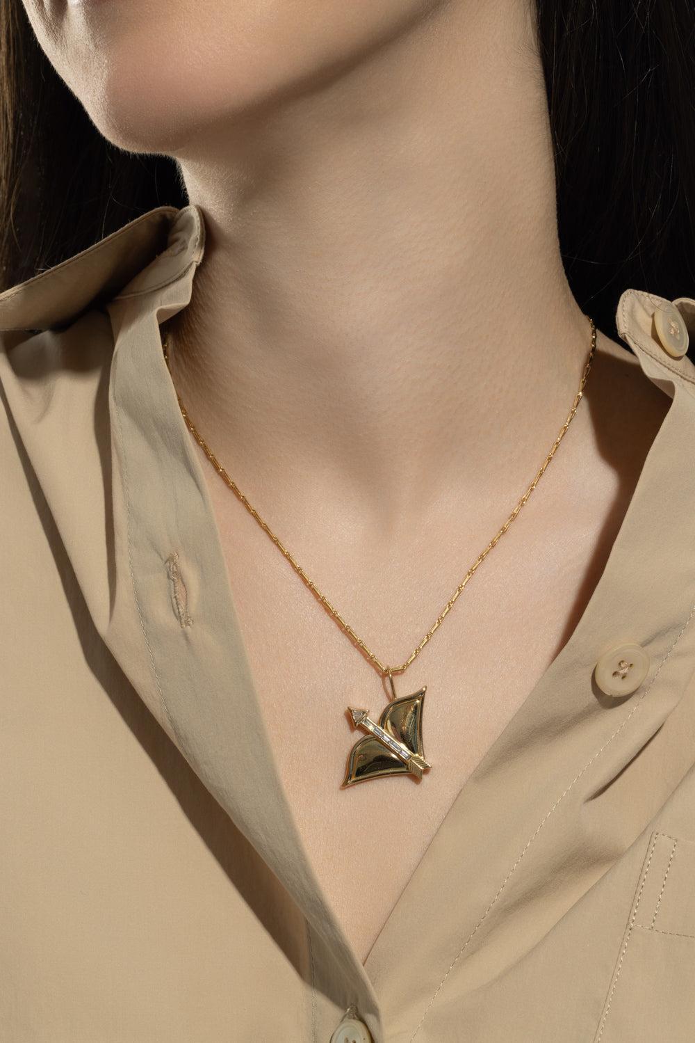 Medium Sagittarius Zodiac Necklace-YELLOW GOLD-18-JEWELRYFINE JEWELNECKLACE O-BRENT NEALE