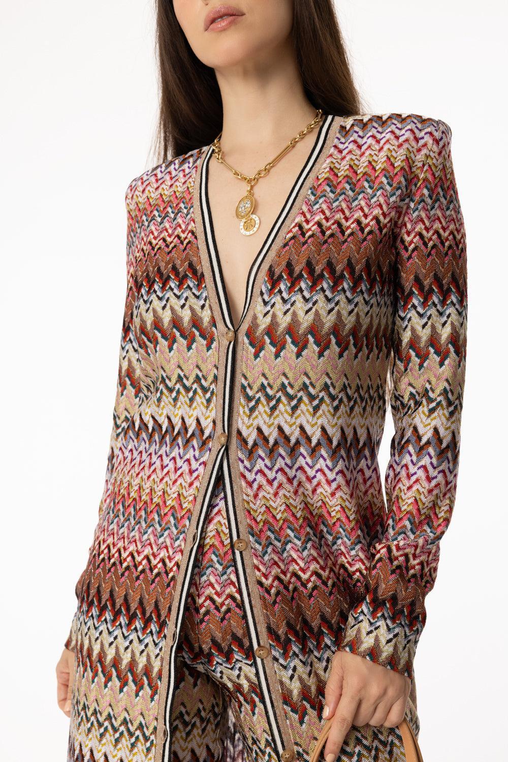 Long Button Front Cardigan-MULTI-40-CLOTHINGDRESSCASUAL-MISSONI
