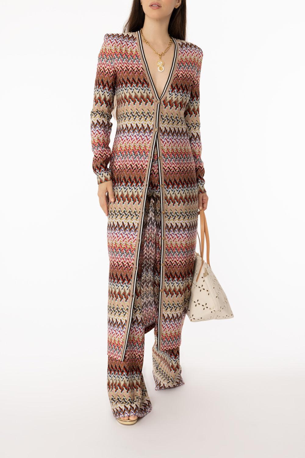 Long Button Front Cardigan-MULTI-40-CLOTHINGDRESSCASUAL-MISSONI