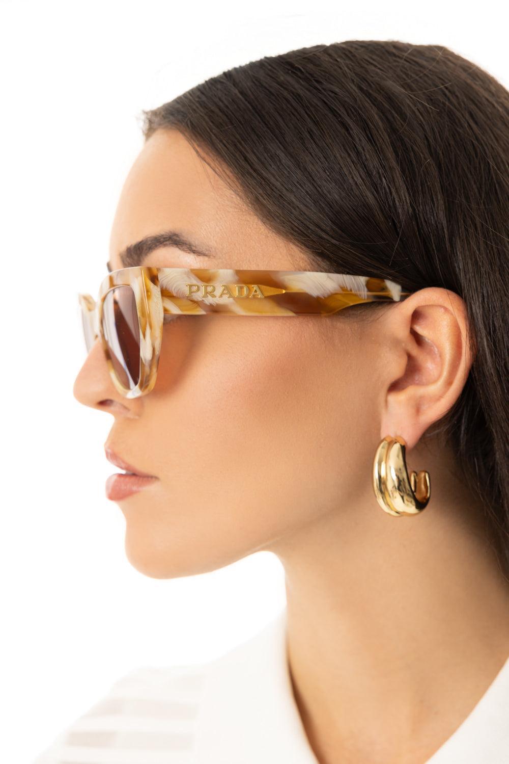Side Logo Butterfly Lens Sunglasses-BROWN/LIGHT BROWN-ACCESSORIESUNGLASSES-PRADA