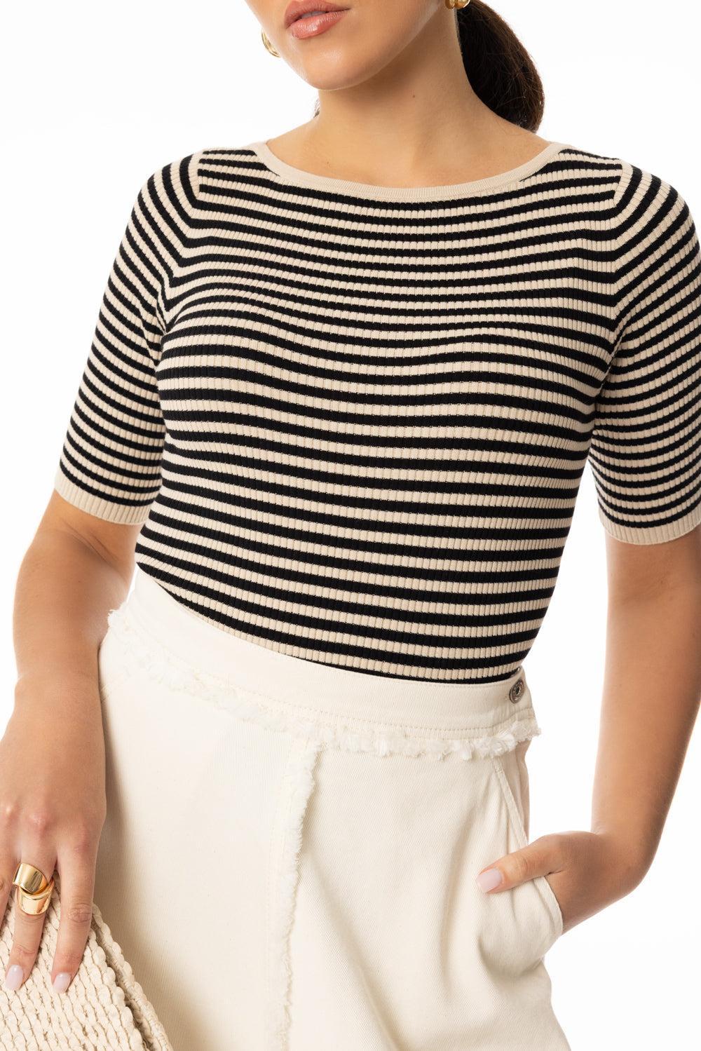 Waser Top-BEIGE PINSTRIPES-XS-CLOTHINGTOPSWEATER-MAX MARA