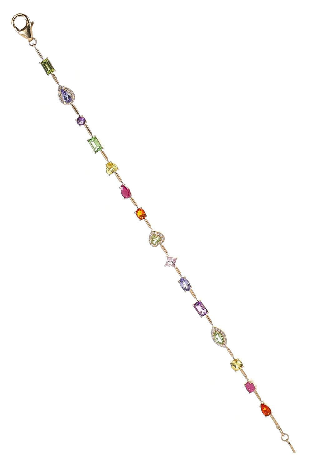 Sapphire Diamond Rainbow Mini Rock Candy Bracelet-YELLOW GOLD-6.5-JEWELRYFINE JEWELBRACELET O-EDEN PRESLEY