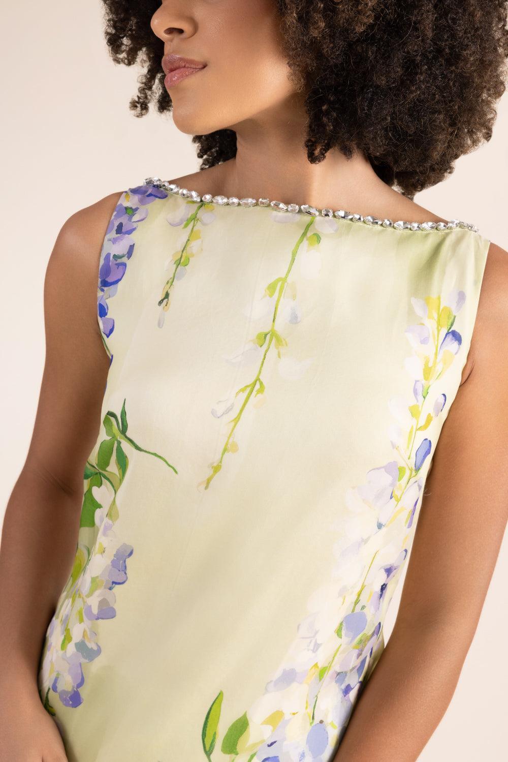 Yumei Embellished Open Back Gown-FLORAL-4-CLOTHINGDRESSGOWN-LEO LIN