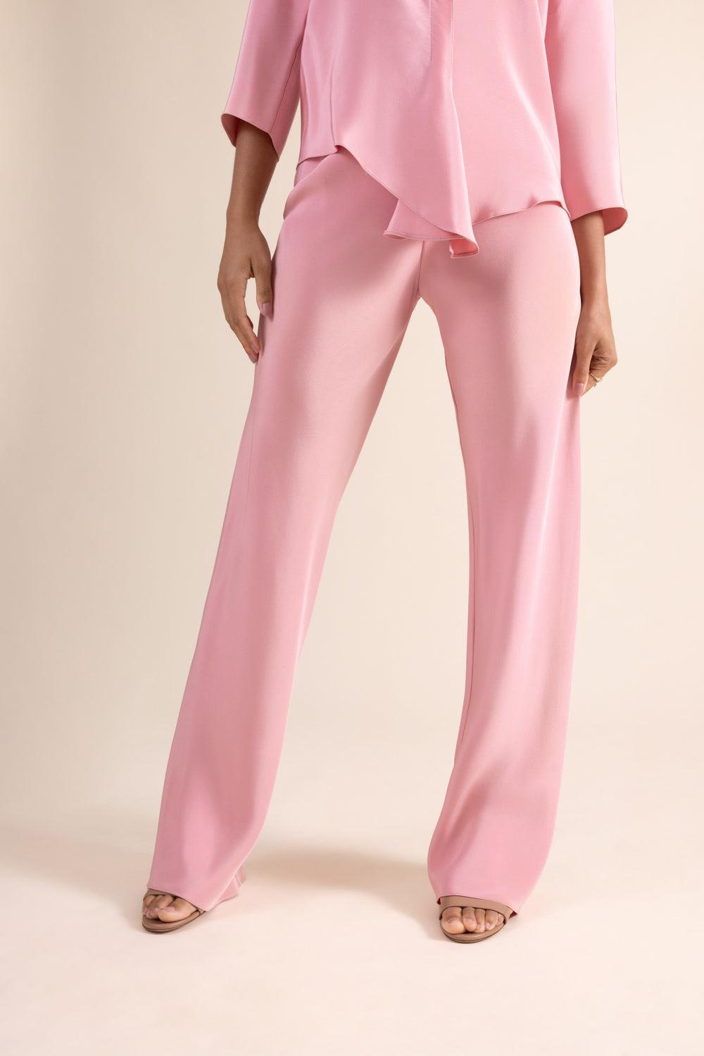 Bias Wide Leg Pant - Blossom-PINK-P-CLOTHINGPANTWIDE LEG-PETER COHEN