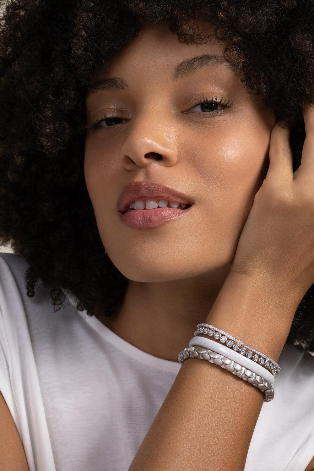 Five Diamond Anaconda Bracelet-WHITE GOLD-JEWELRYFINE JEWELBRACELET O-ROBERTO DEMEGLIO