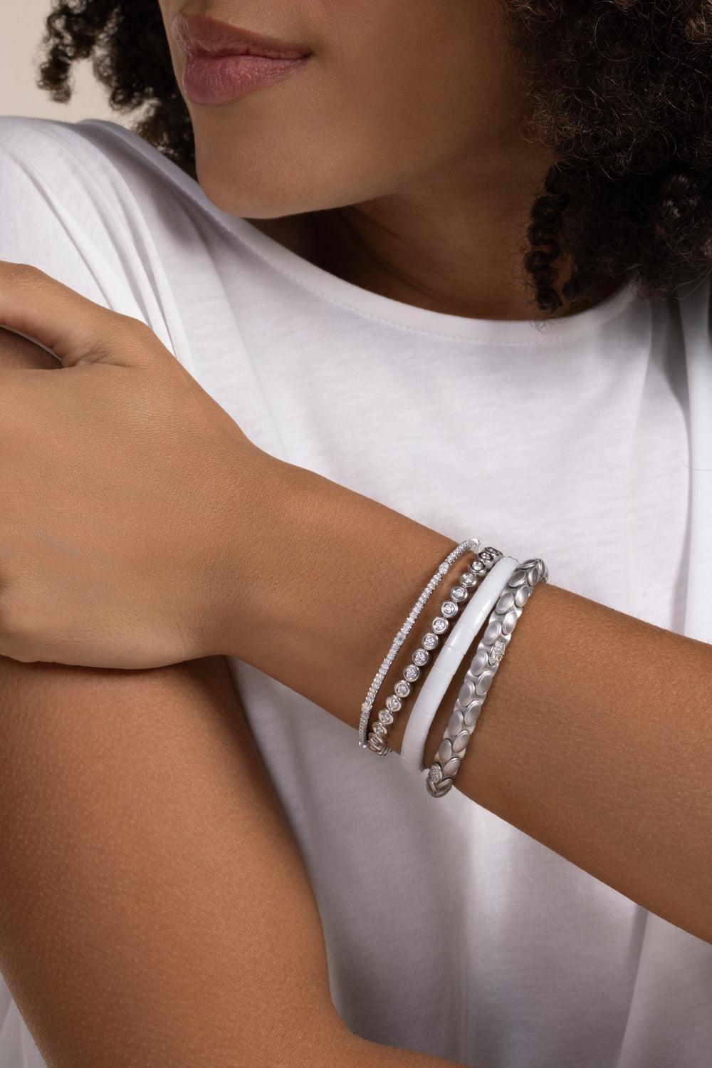 Five Diamond Anaconda Bracelet-WHITE GOLD-JEWELRYFINE JEWELBRACELET O-ROBERTO DEMEGLIO
