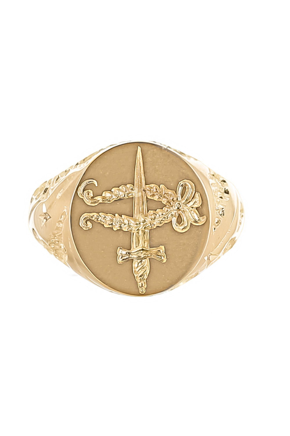 Diamond Shield Maiden Signet Ring