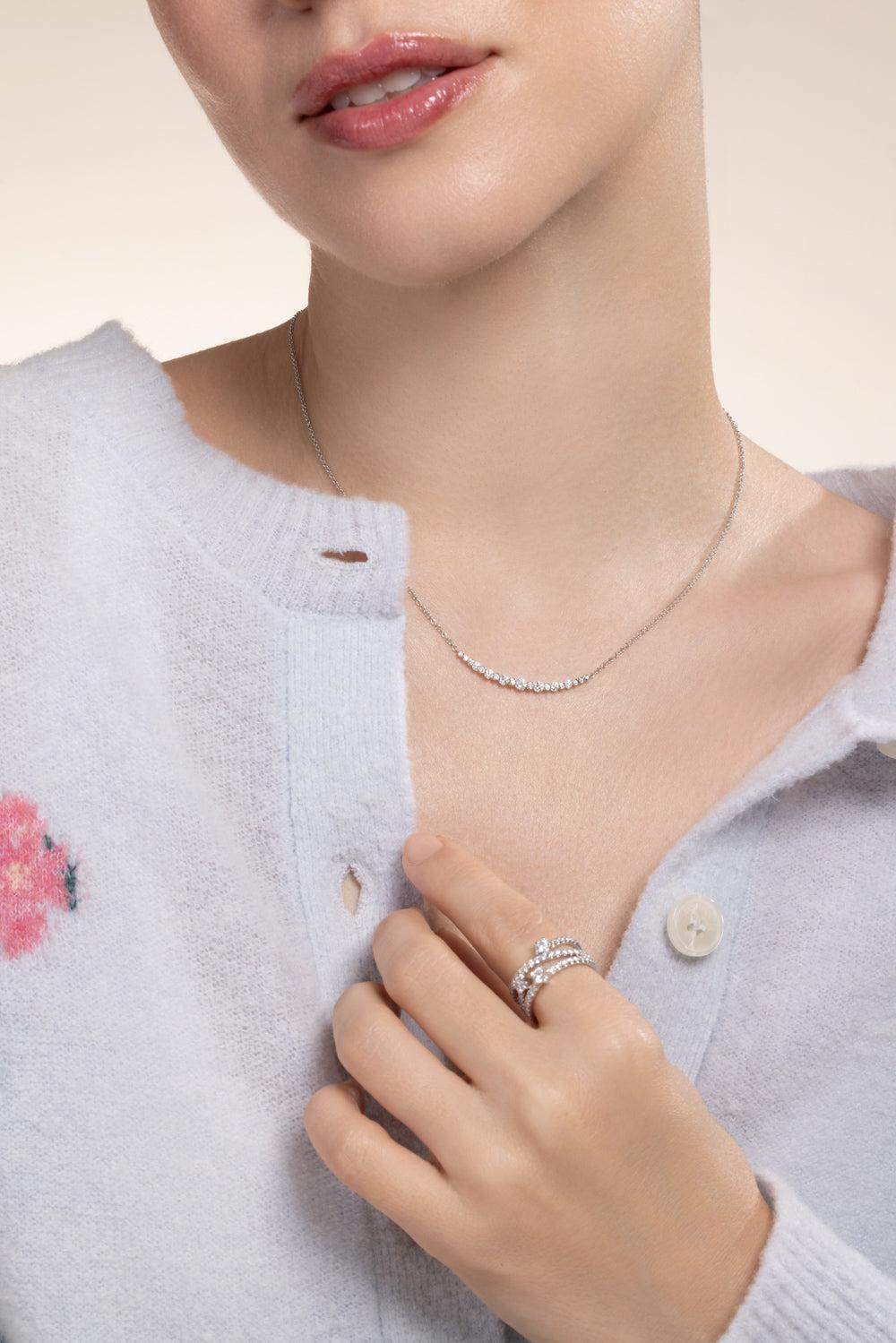 Diamond Lyric Necklace-WHITE GOLD-16-JEWELRYFINE JEWELNECKLACE O-KWIAT