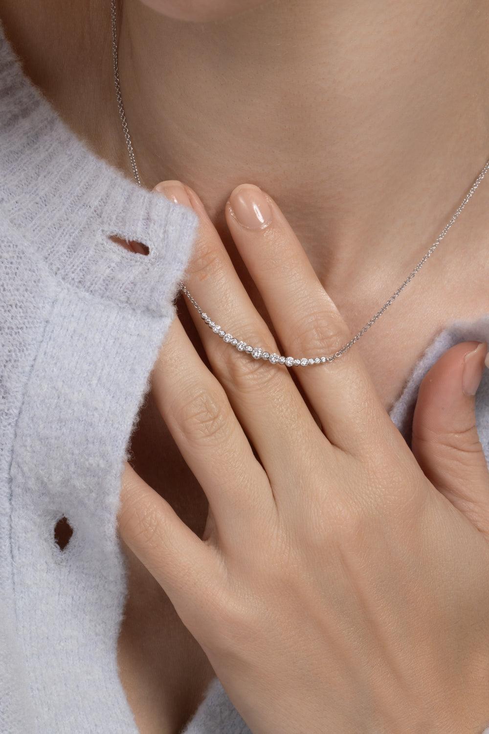 Diamond Lyric Necklace-WHITE GOLD-16-JEWELRYFINE JEWELNECKLACE O-KWIAT