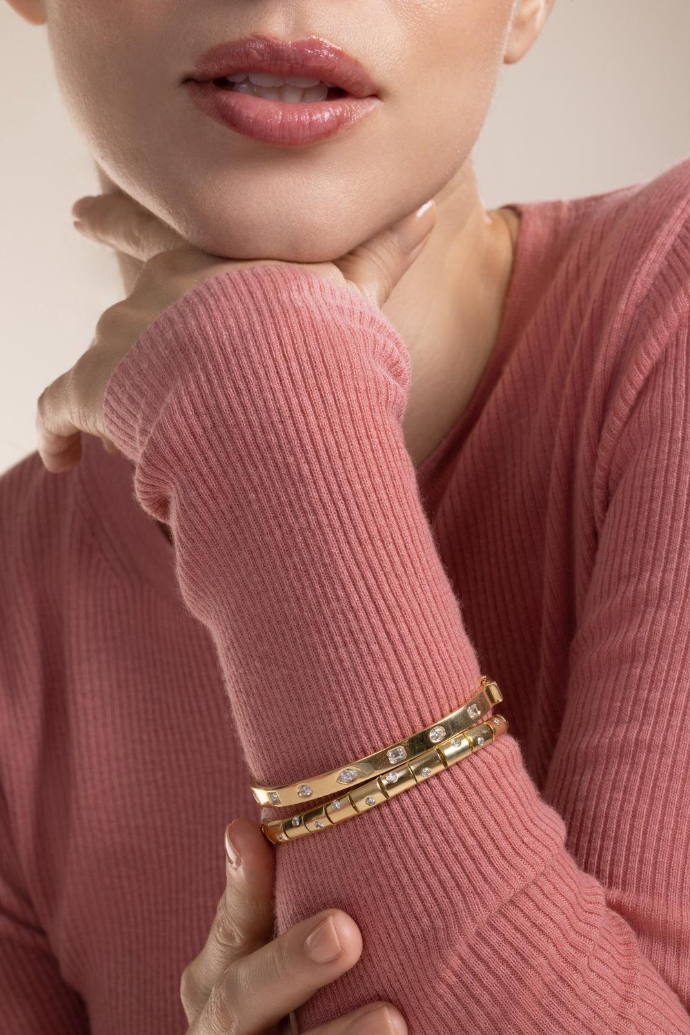 Diamond Accent Cobblestone Bracelet-YELLOW GOLD-JEWELRYFINE JEWELBRACELET O-KWIAT