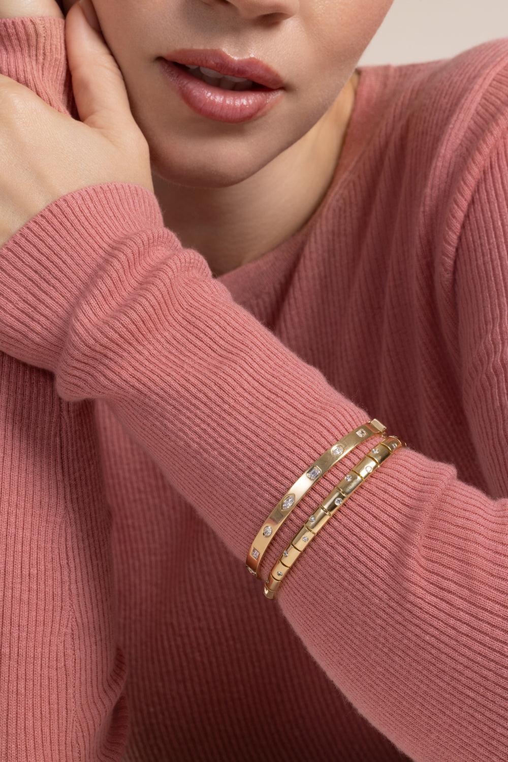 Diamond Accent Cobblestone Bracelet-YELLOW GOLD-JEWELRYFINE JEWELBRACELET O-KWIAT
