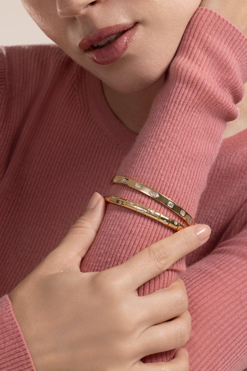 Diamond Accent Cobblestone Bracelet-YELLOW GOLD-JEWELRYFINE JEWELBRACELET O-KWIAT