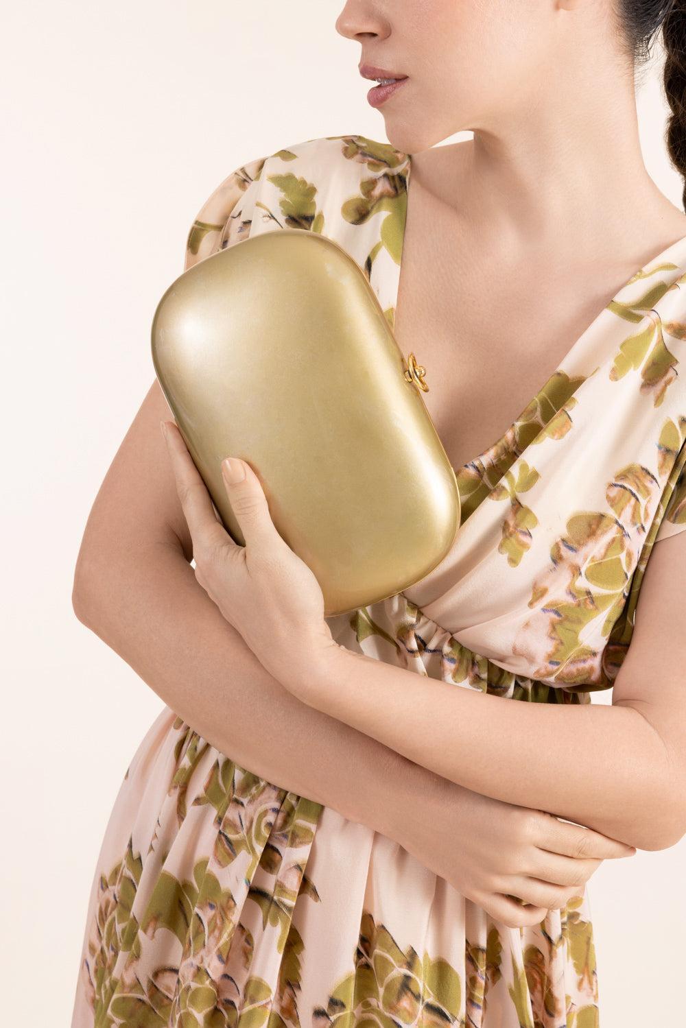 Elina Plus Monet Clutch - Gold-GOLD-HANDBAGCLUTCHES-JEFFREY LEVINSON