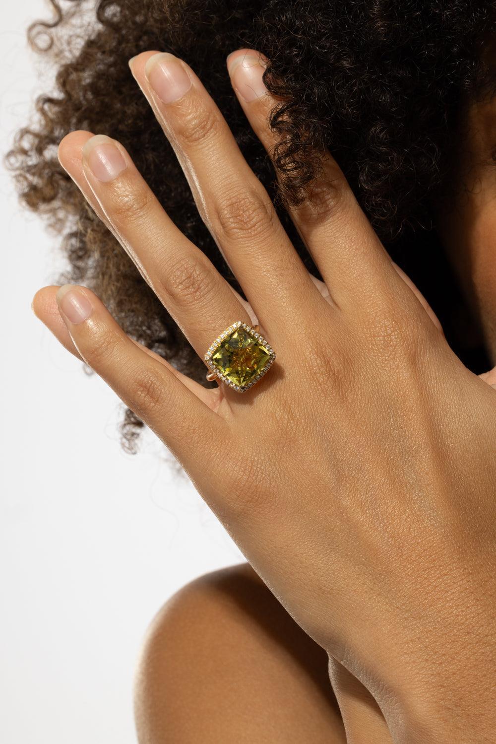 Lemon Quartz Cushion Ring-YELLOW GOLD-5.75-JEWELRYFINE JEWELRING-LISA NIK