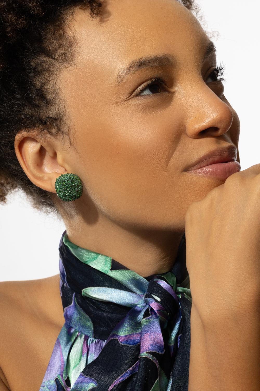 Green Titanium Tsavorite Earrings-TITANIUM-JEWELRYFINE JEWELEARRING-SABOO FINE JEWELS