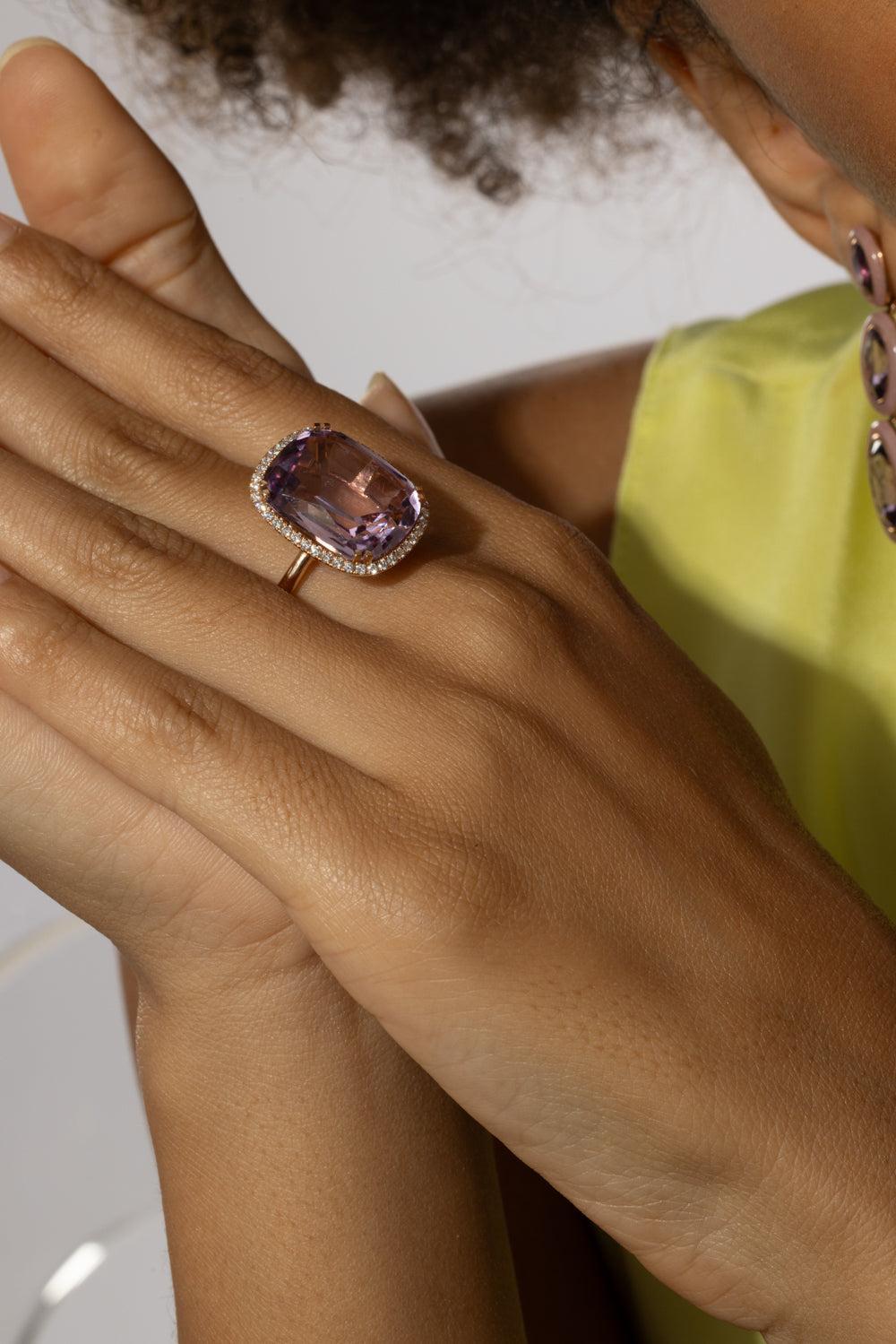 Gossip Lavender Amethyst Diamond Ring-YELLOW GOLD-7-JEWELRYFINE JEWELRING-GOSHWARA