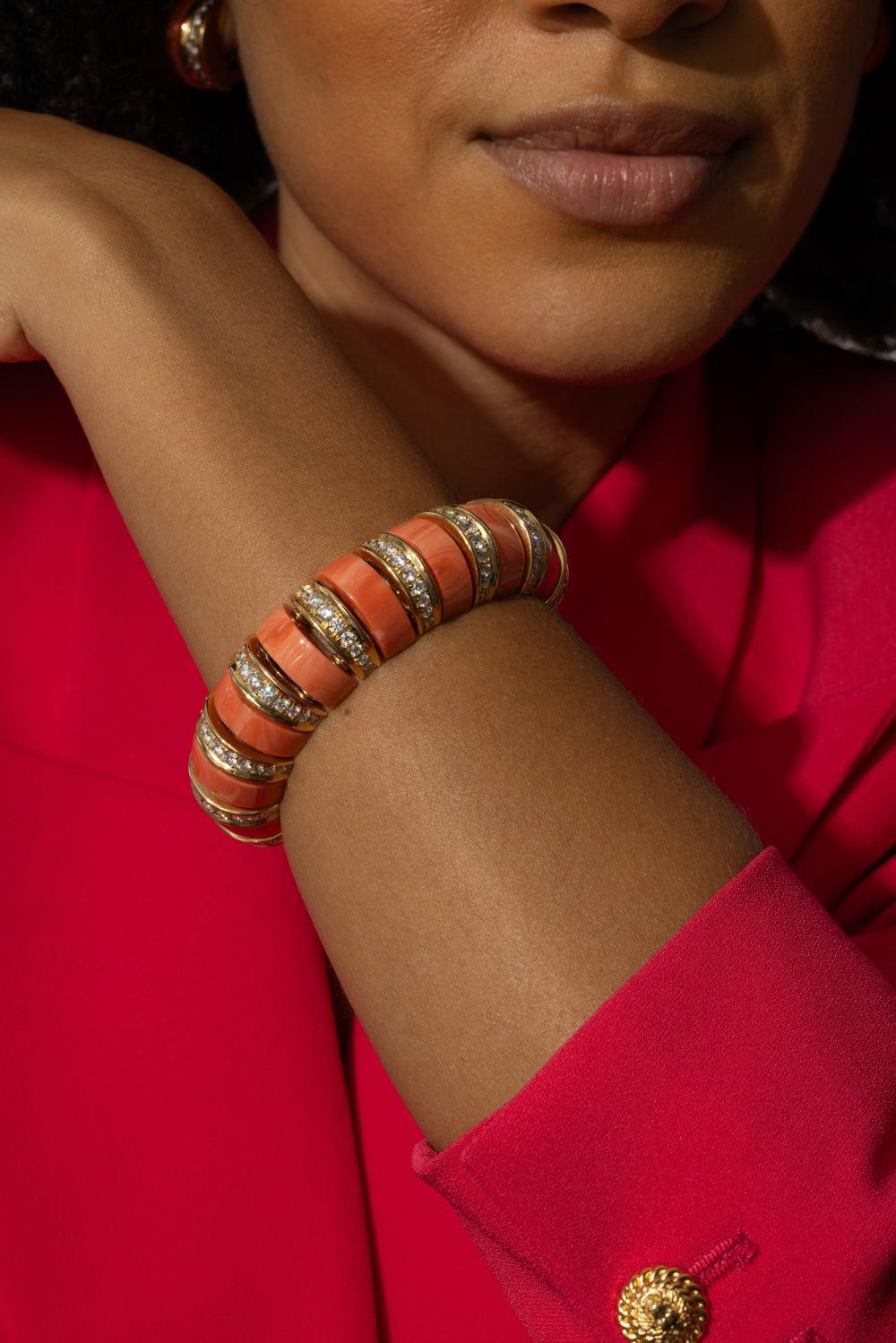 Mediterranean Coralia Diamond Bracelet-YELLOW GOLD-JEWELRYFINE JEWELBRACELET O-ALETTO BROTHERS