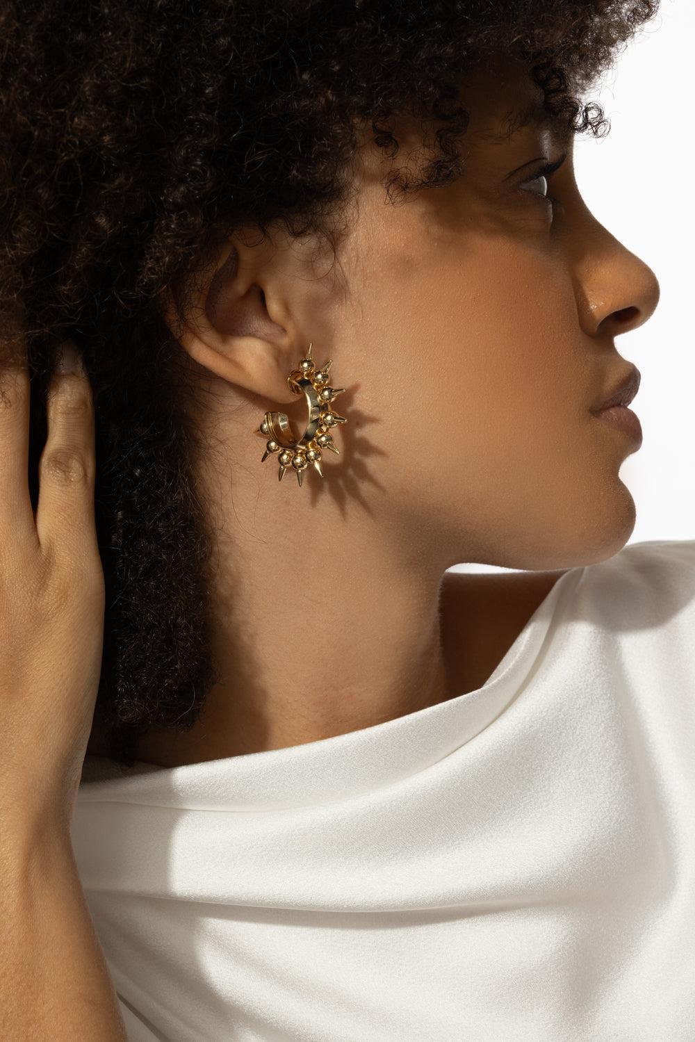 Spiked Muse Earrings-YELLOW GOLD-JEWELRYFINE JEWELEARRING-ALETTO BROTHERS