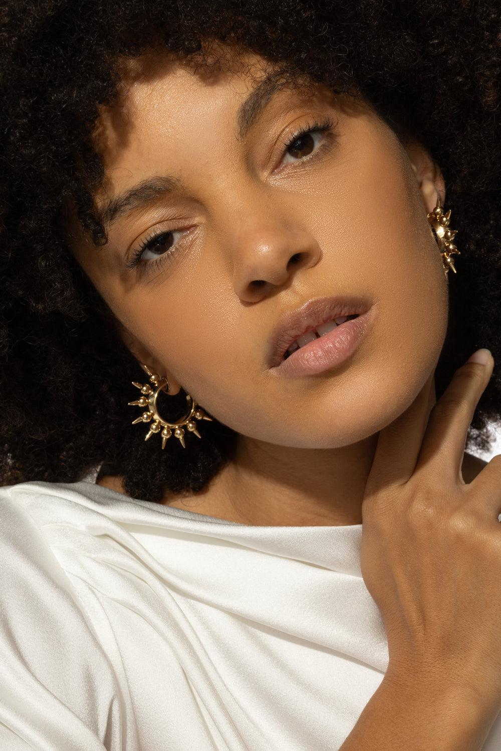 Spiked Muse Earrings-YELLOW GOLD-JEWELRYFINE JEWELEARRING-ALETTO BROTHERS