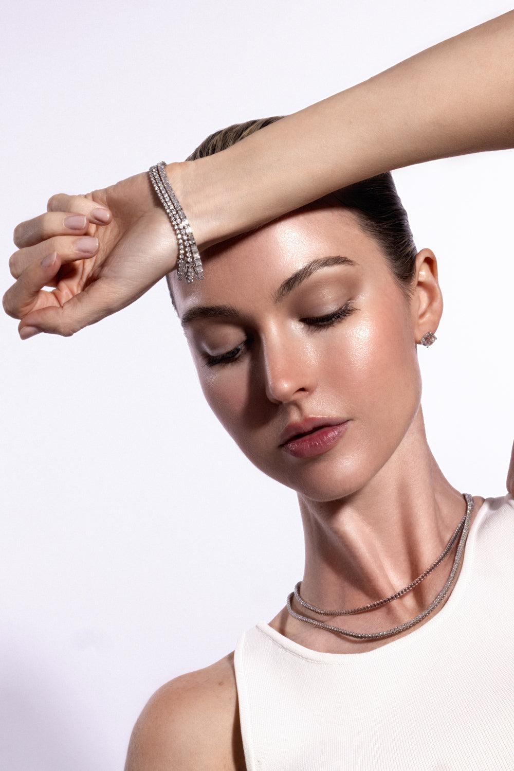 Lab-Grown Diamond Tennis Bracelet - 8ct - White Gold-WHITE GOLD-7-JEWELRYFINE JEWELBRACELET O-WITH LOVE TRAVEL