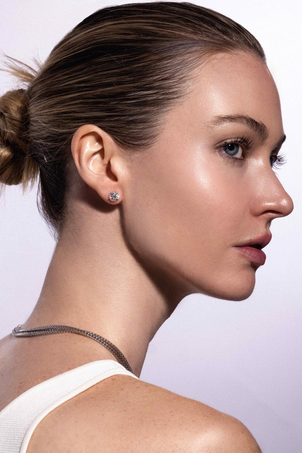 Lab-Grown Diamond Martini Prong Stud Earrings - 3ct - White Gold-WHITE GOLD-JEWELRYFINE JEWELEARRING-WITH LOVE TRAVEL