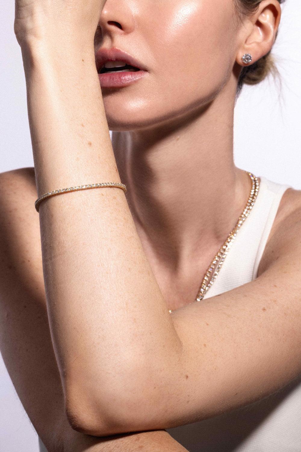 Lab-Grown Diamond Tennis Bracelet - 2ct - Yellow Gold-YELLOW GOLD-6.5-JEWELRYFINE JEWELBRACELET O-WITH LOVE TRAVEL