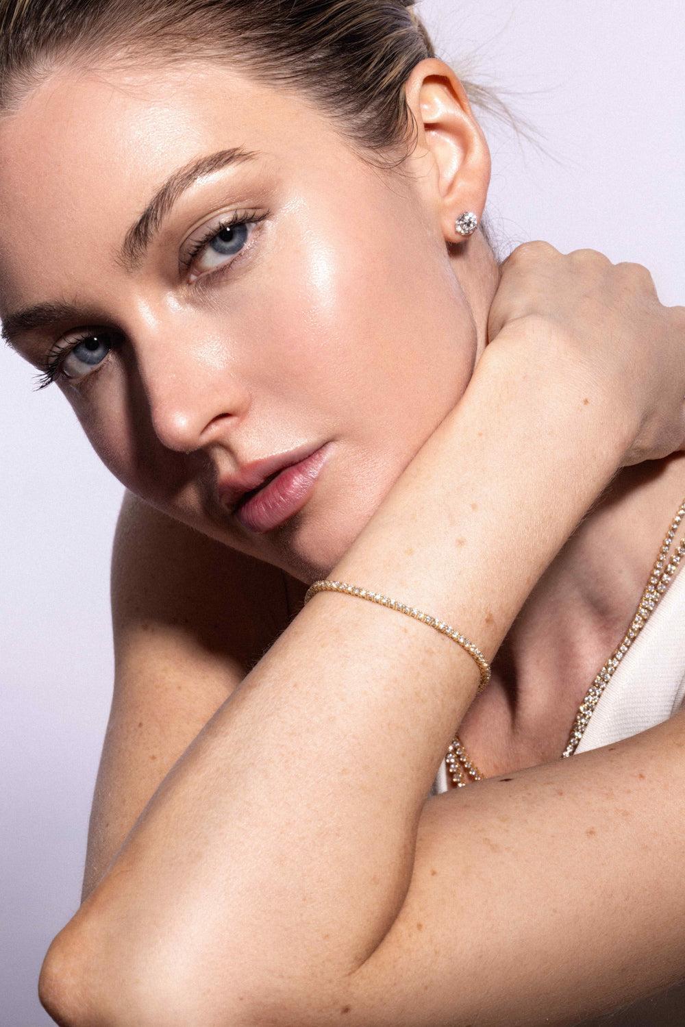 Lab-Grown Diamond Tennis Bracelet - 2ct - Yellow Gold-YELLOW GOLD-6.5-JEWELRYFINE JEWELBRACELET O-WITH LOVE TRAVEL