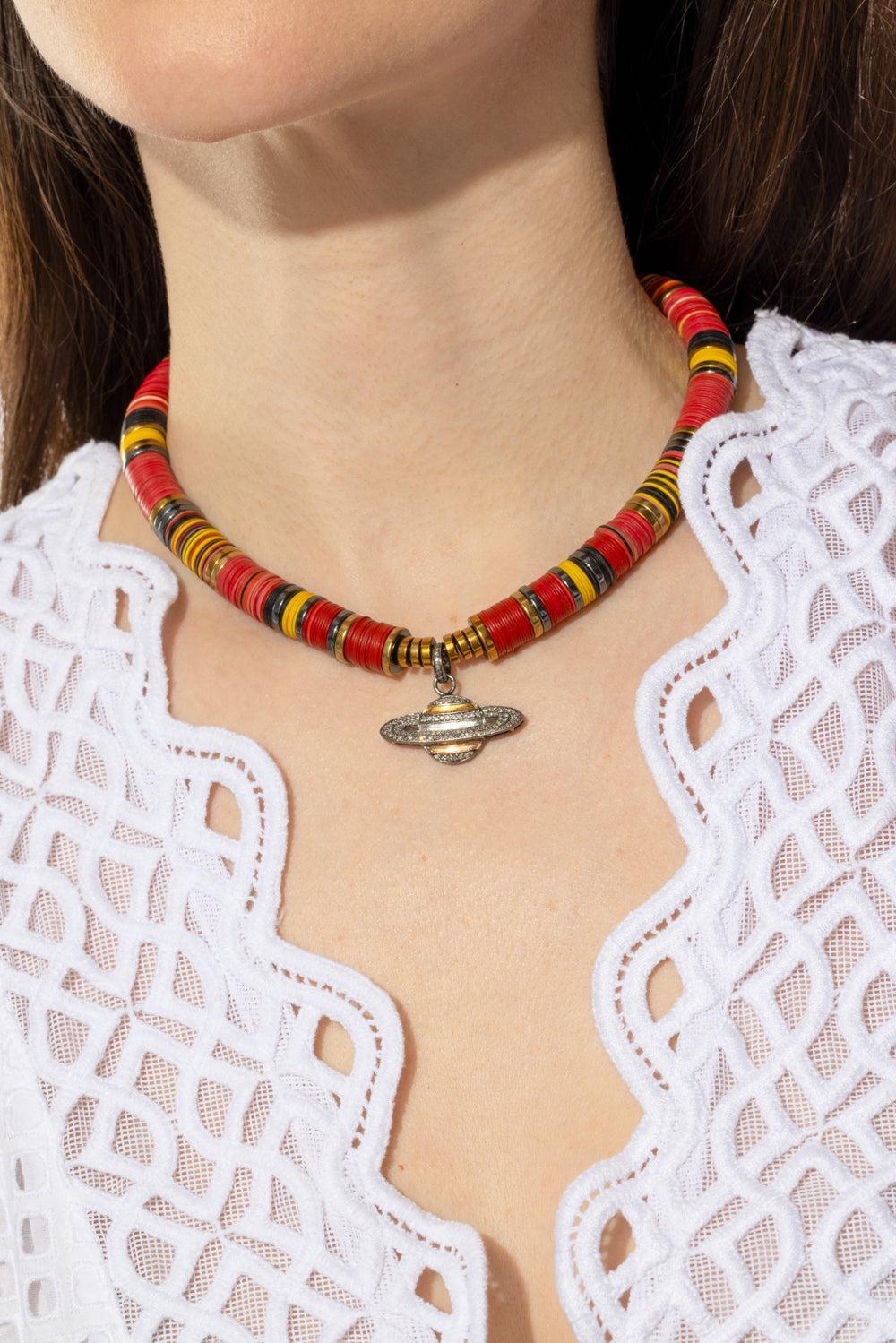 PM Red Planet Cognac Diamond African Beaded Necklace-RED-JEWELRYBOUTIQUENECKLACE O-HIJAS DE PUKA