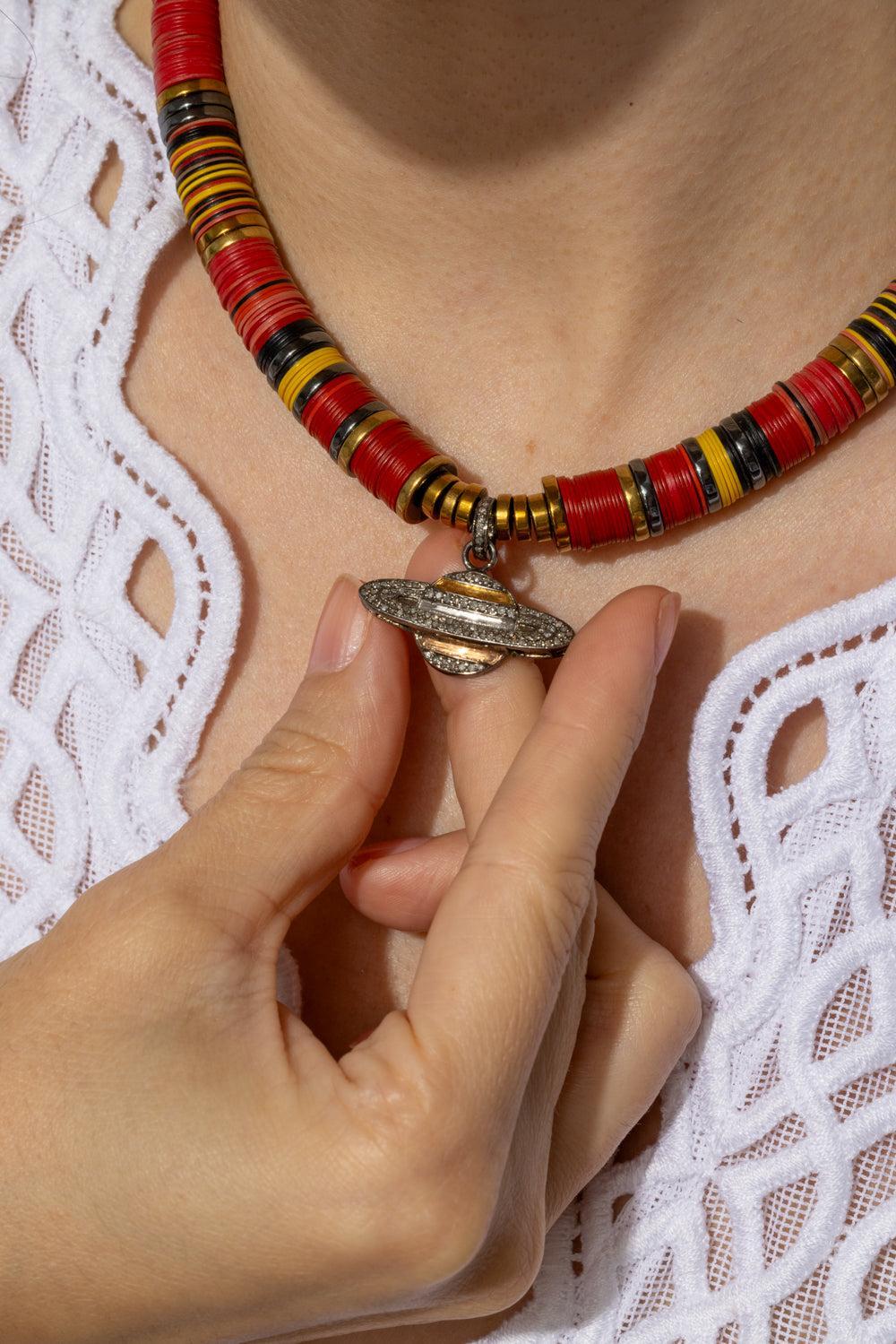 PM Red Planet Cognac Diamond African Beaded Necklace-RED-JEWELRYBOUTIQUENECKLACE O-HIJAS DE PUKA