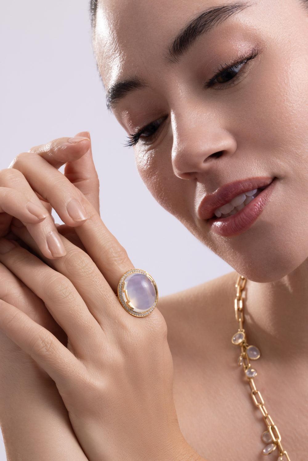 Rock N Roll Moon Quartz Ring-YELLOW GOLD-6.5-JEWELRYFINE JEWELRING-GOSHWARA
