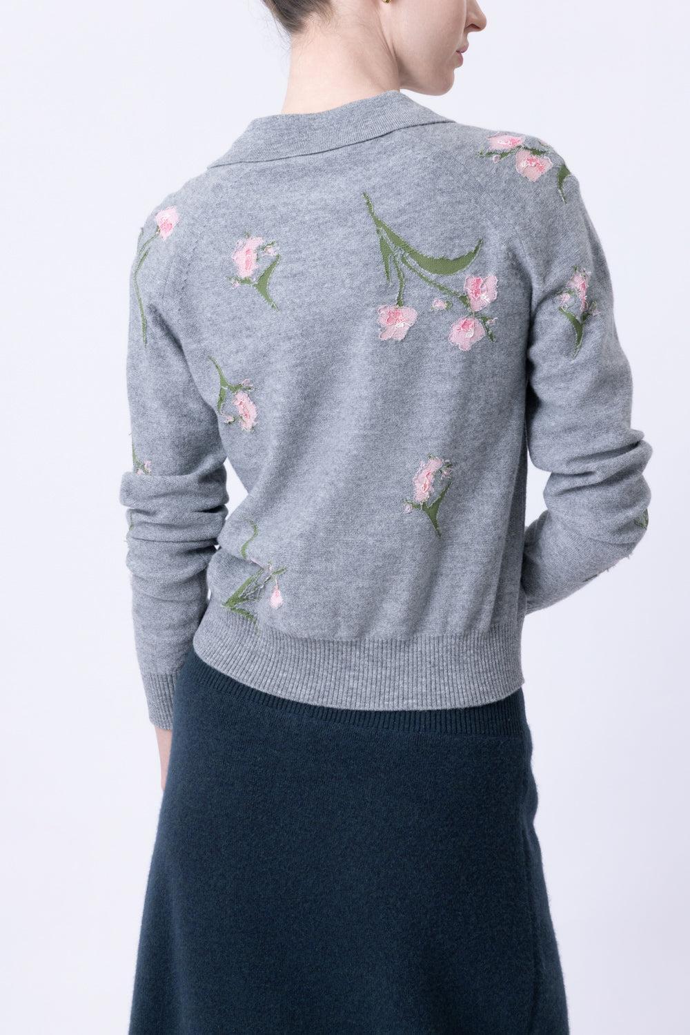 Floral Knit Jumper-GREY-XS-CLOTHINGTOPKNITS-ERDEM