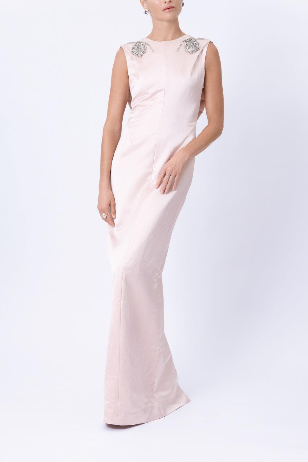 Embroidered Sleeveless Draped Gown-PINK-2-CLOTHINGDRESSCOCKTAIL-ERDEM