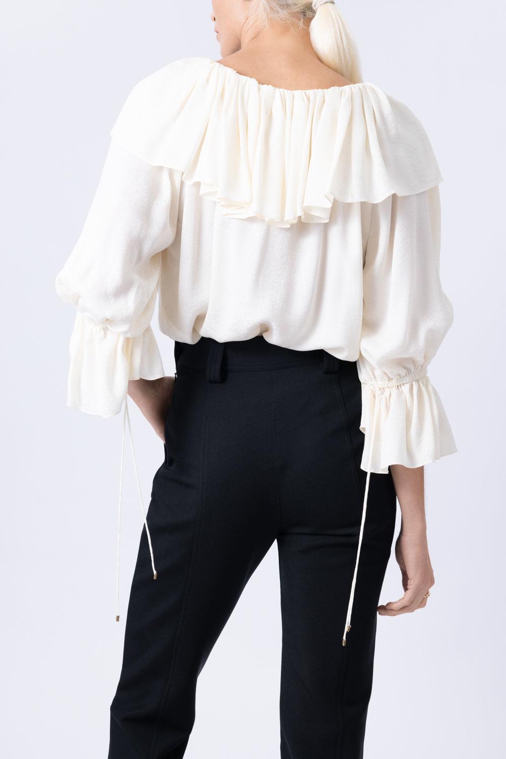 Fluid Ruffle Top-CREAM-34-CLOTHINGTOPBLOUSE-CHLOÉ