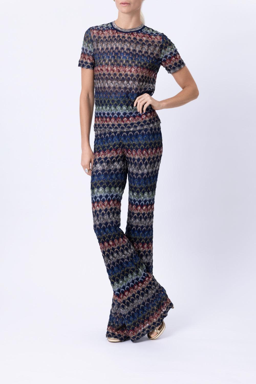 Knit Trouser - Multicolor Dark-GEOMETRC-40-CLOTHINGPANTSLIM FIT-MISSONI
