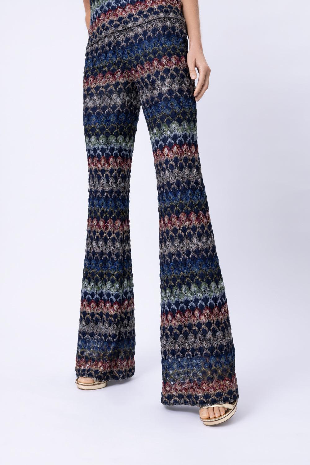 Knit Trouser - Multicolor Dark-GEOMETRC-40-CLOTHINGPANTSLIM FIT-MISSONI