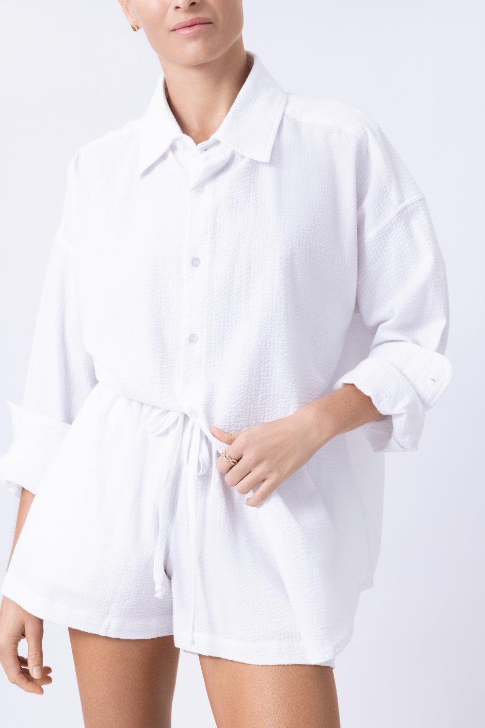 Sunday Shirt - White-STRIPE-1-CLOTHINGTOPBLOUSE-The Lady & The Sailor x Marissa Collections