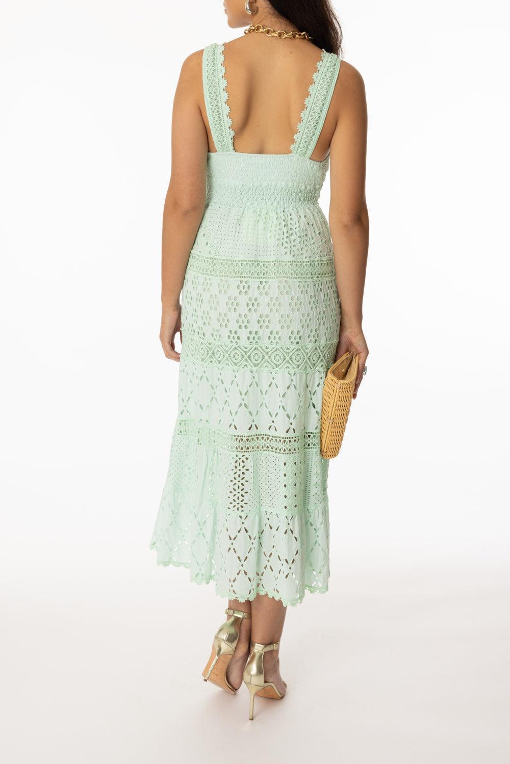 Paglia Midi Dress - Aqua-AQUA-XS-CLOTHINGDRESSCASUAL-TEMPTATION POSITANO