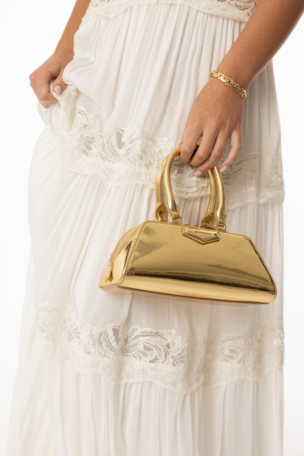 Mini Antigona Bag - Golden-GOLDEN-O/S-HANDBAGTOP HANDLE-GIVENCHY