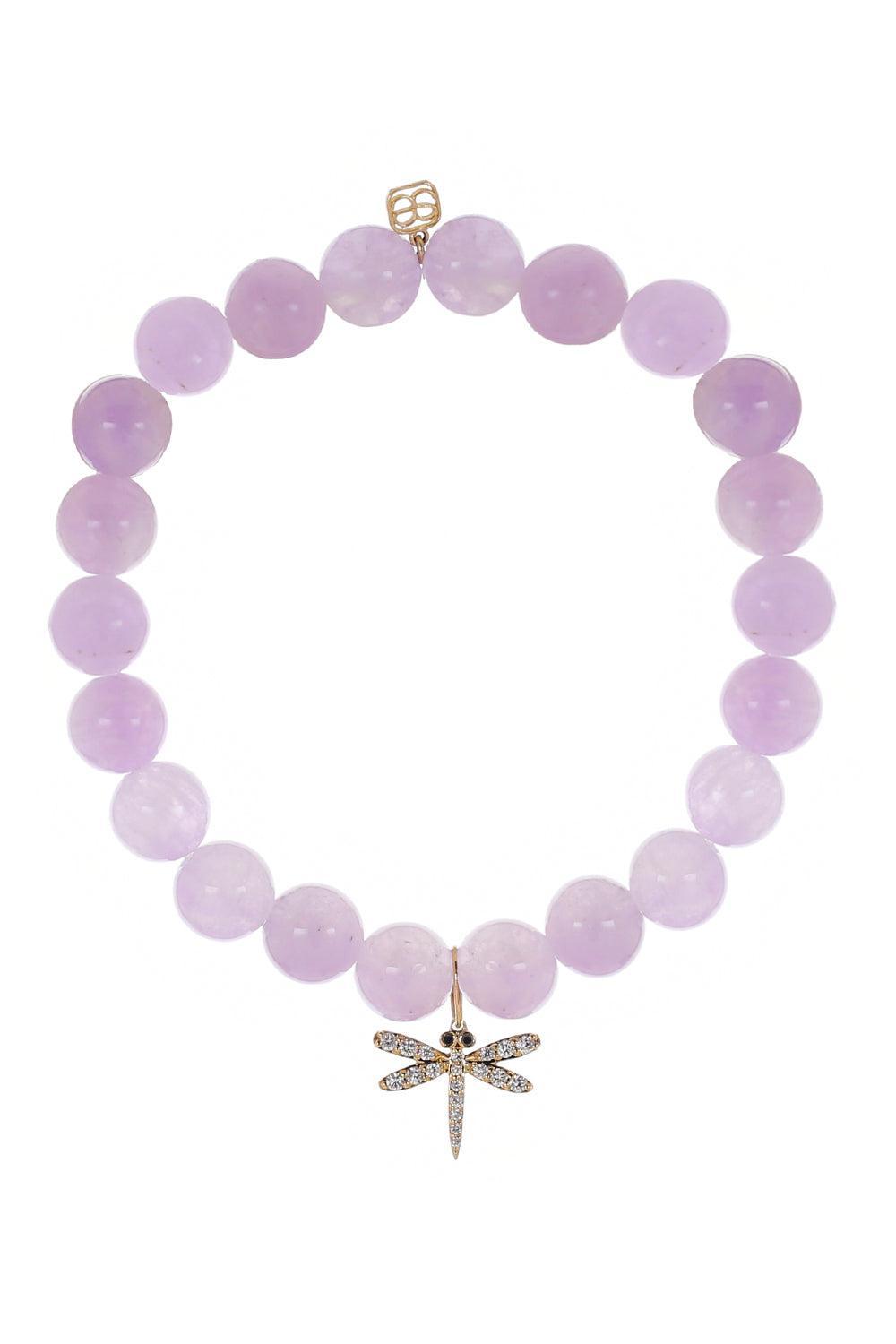 Lavender Amethyst Dragonfly Charm Bracelet-YELLOW GOLD-JEWELRYFINE JEWELBRACELET O-SYDNEY EVAN