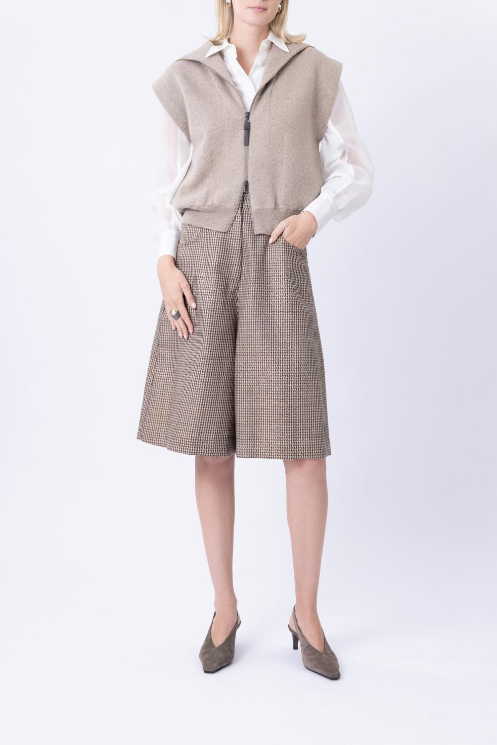 Monili Long Sleeve Panel Shirt-WHITE-XXS-CLOTHINGTOPBLOUSE-BRUNELLO CUCINELLI