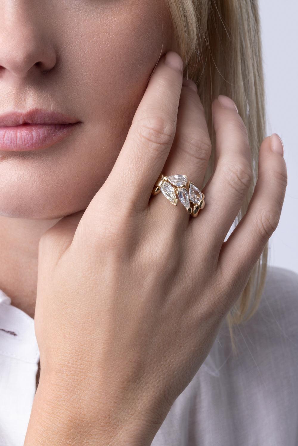 Diamond Cluster Mantle Ring-YELLOW GOLD-7-JEWELRYFINE JEWELRING-UNIFORM OBJECT
