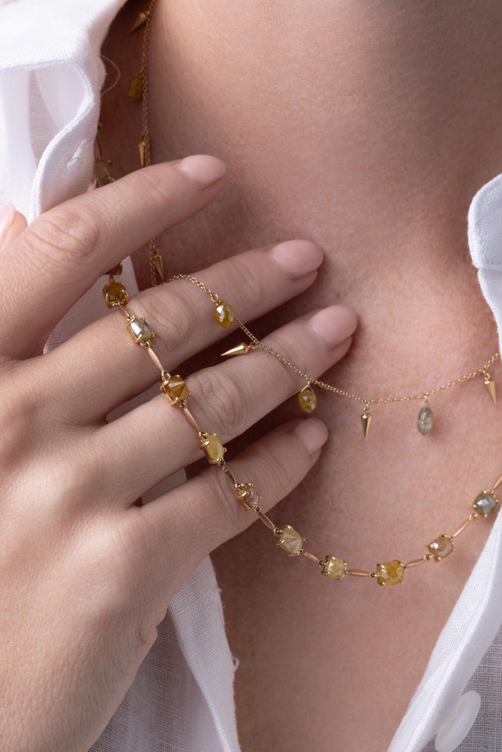 Diamond Color Necklace-ROSE GOLD-JEWELRYFINE JEWELNECKLACE O-PARULINA
