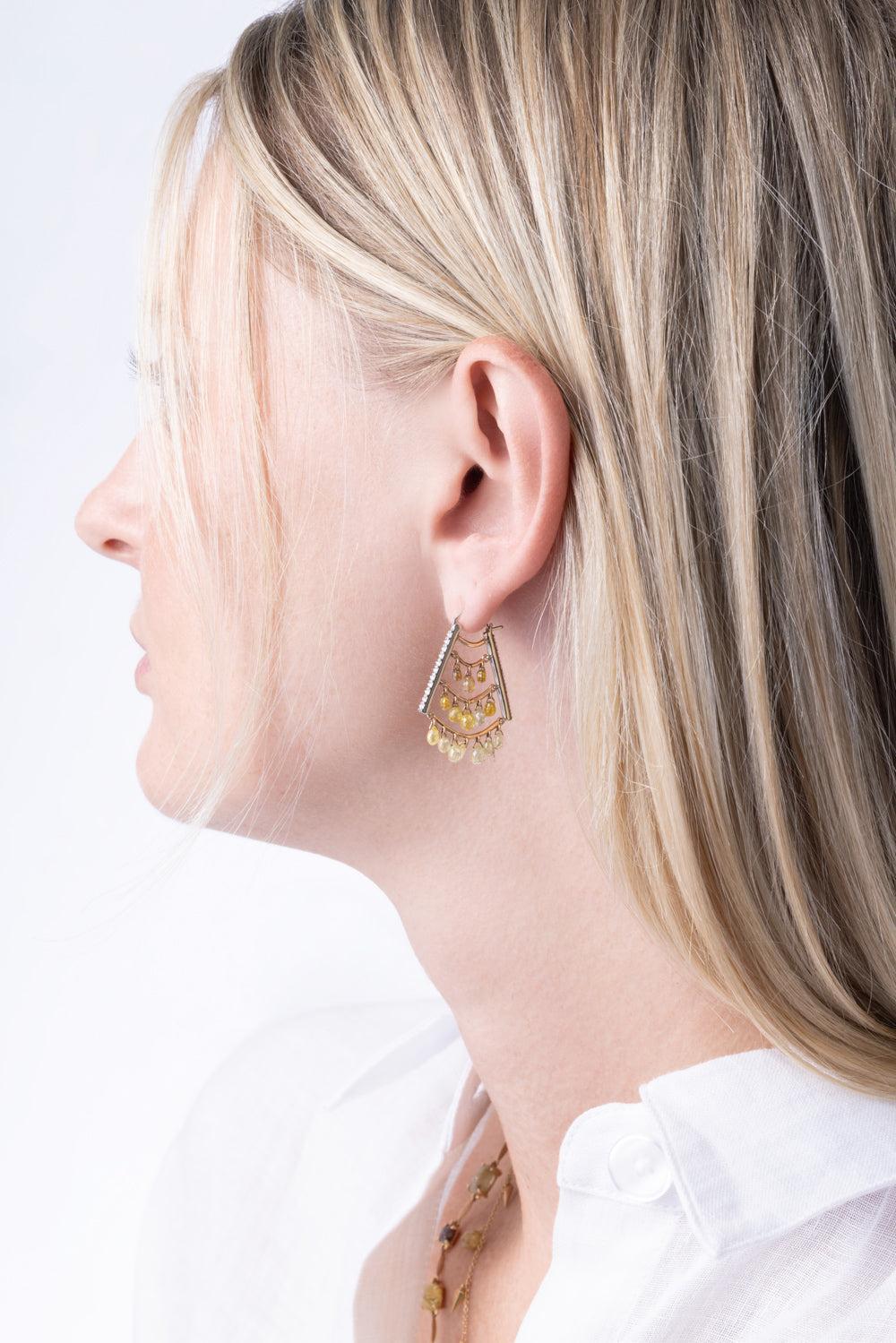 Diamond Chevron Brio Cutlet Earrings-WHITE GOLD-JEWELRYFINE JEWELEARRING-PARULINA