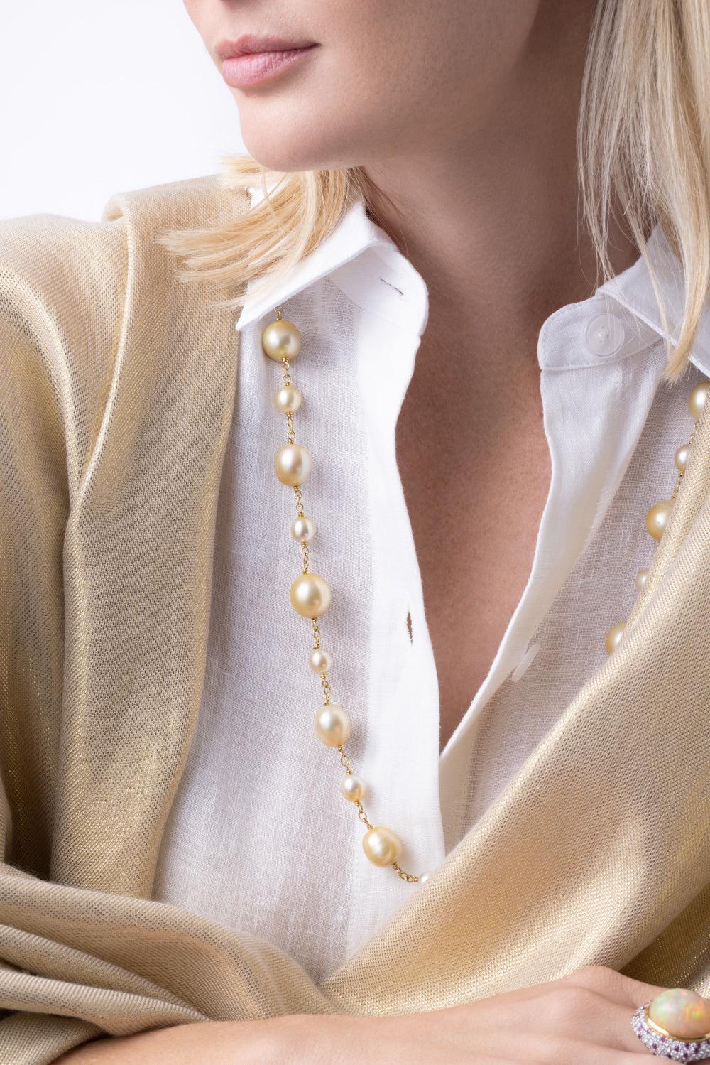 Pearl Isle Of Capri Necklace-YELLOW GOLD-JEWELRYFINE JEWELNECKLACE O-PARULINA