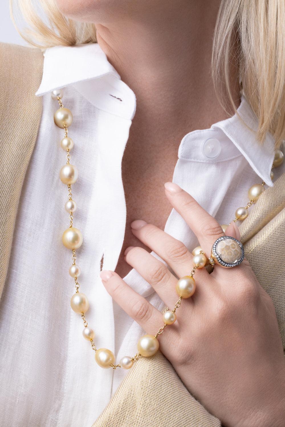 Pearl Isle Of Capri Necklace-YELLOW GOLD-JEWELRYFINE JEWELNECKLACE O-PARULINA